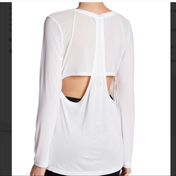 Sam Edelman White Long Sleeve Mesh Back Tee SZ-S - Picture 1 of 12